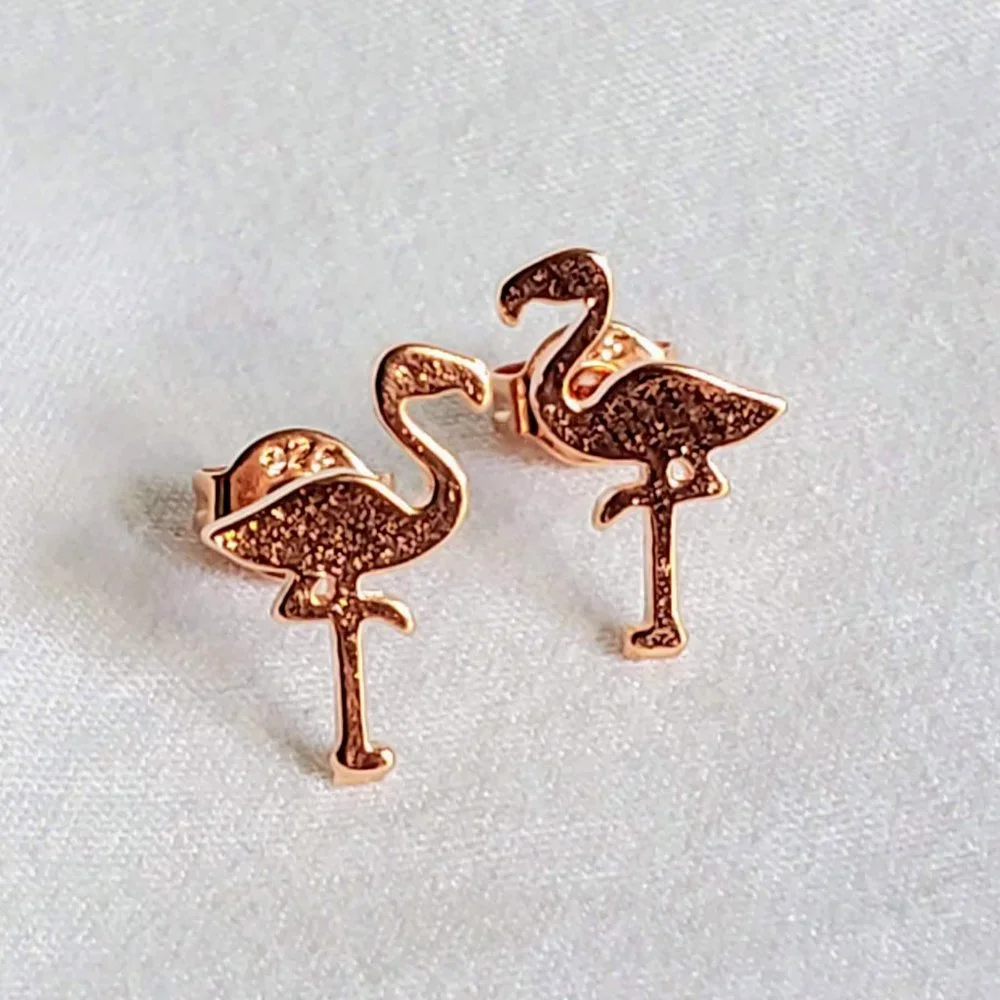 Rose Flamingo Earrings - Picture 4 of 6